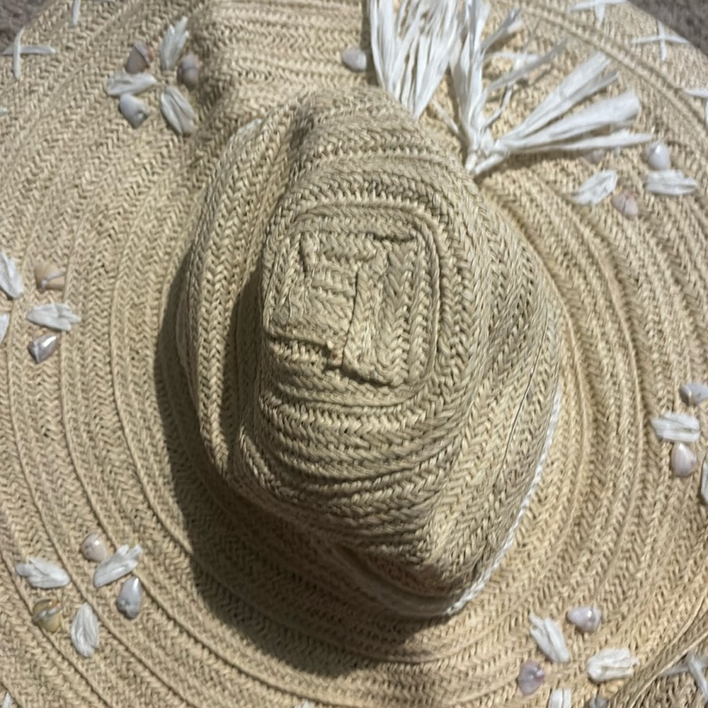San Diego Hat Co. By The Shore Tan Floppy Beach Draw Straw Cute Hat